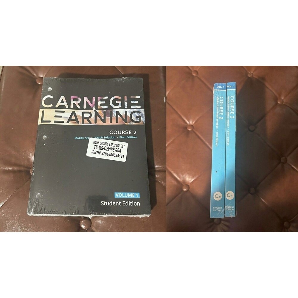 CARNEGIE LEARNING Student Edition Course 2 Middle School Math Solution Vol 1 & 2